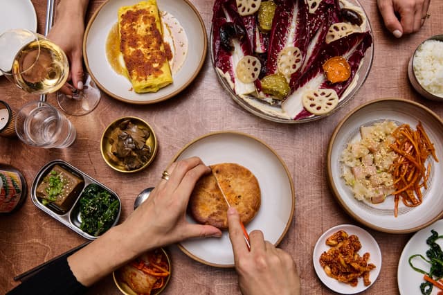 Sunn's NYC Table of Food